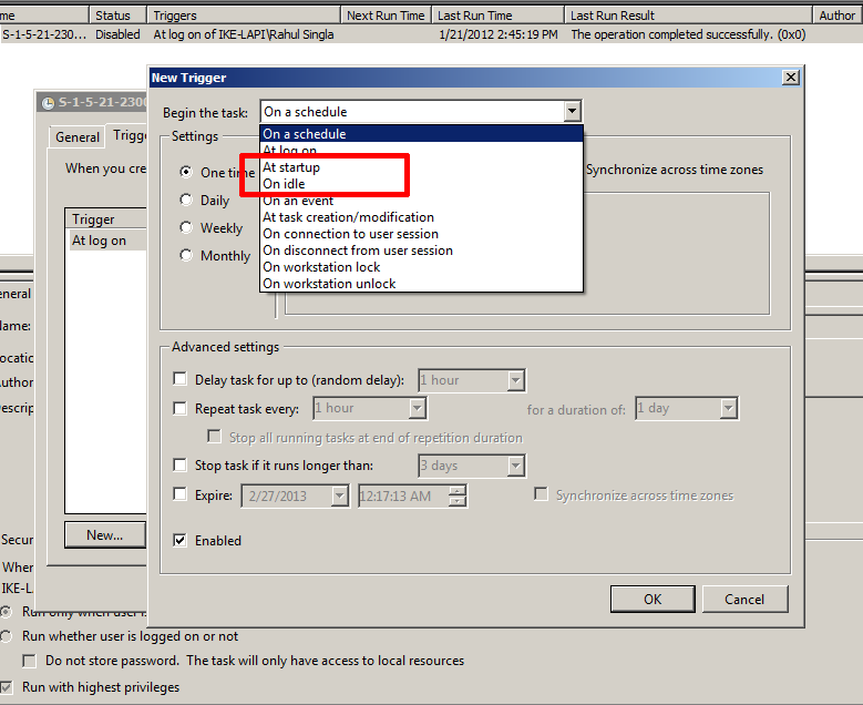 Windows – Task Scheduler can start programs at system startup or user logon